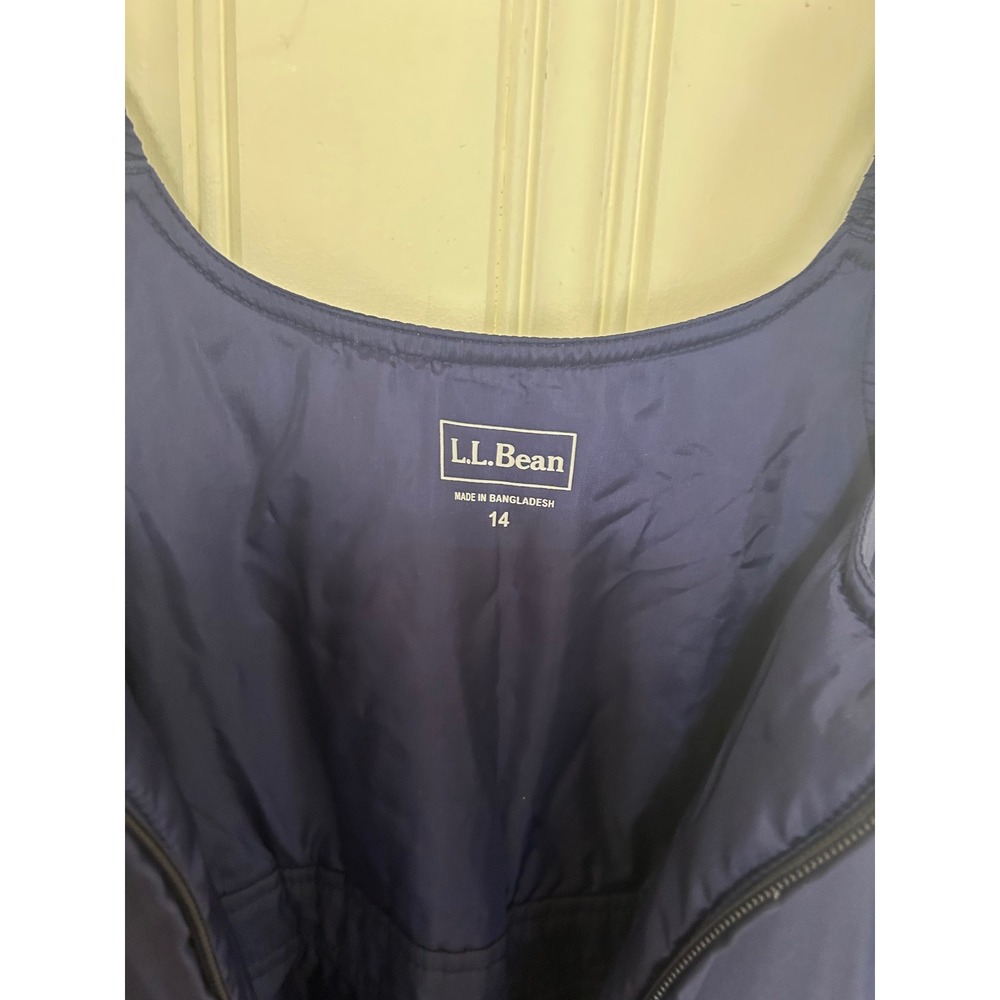 LL Bean Kids Navy Blue Cold Buster Bibs Ski Pants Sz 14 Reinforced Insulated - Picture 3 of 8